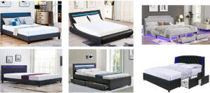 Soft bed LED bed frame and headboard