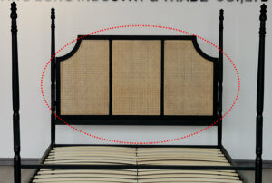  rattan bohemian bed frame with rattan headboard.