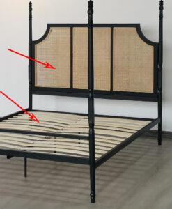Rattan platform bed frame queen size bed