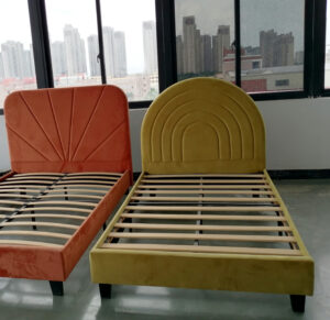 Elegant Semi-circular Headboard Double Bed