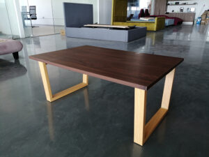 Golden Simple Steel Wooden Table Design