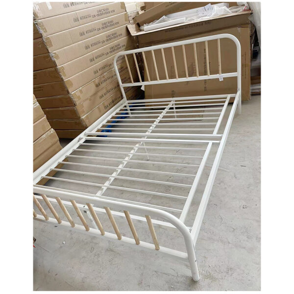 White metal bed