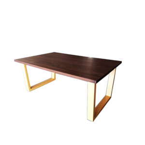 Golden Simple Steel Wooden Table Design